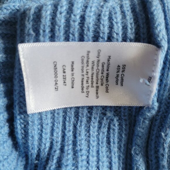 Talbots Blue Waffle Knit Sweater Womens M - Picture 5 of 5